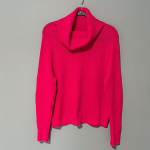 BP Bright Pink Cowl Neck Sweater